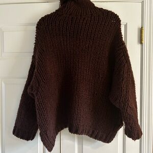 Anthropologie Dark Brown Turtleneck Sweater